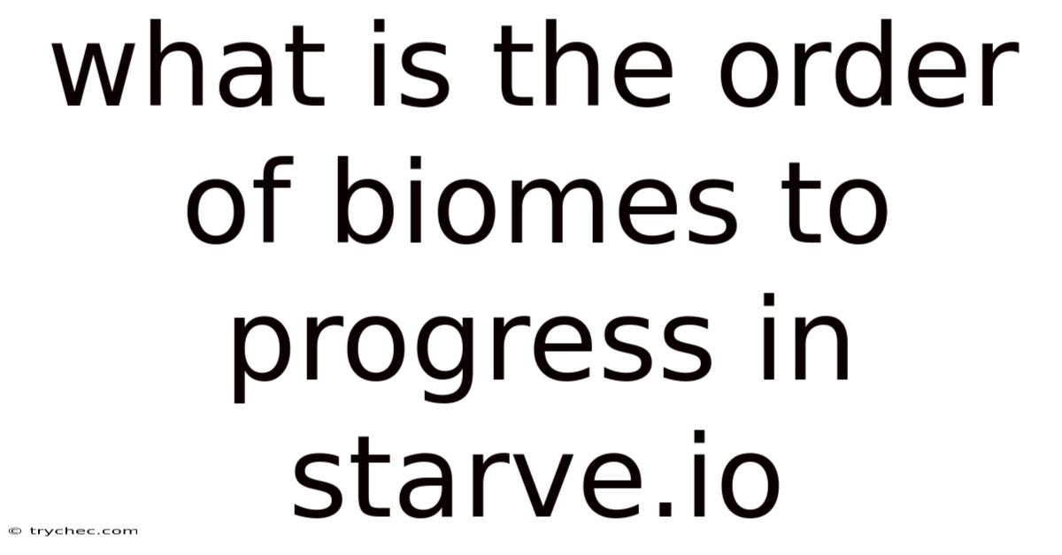 What Is The Order Of Biomes To Progress In Starve.io