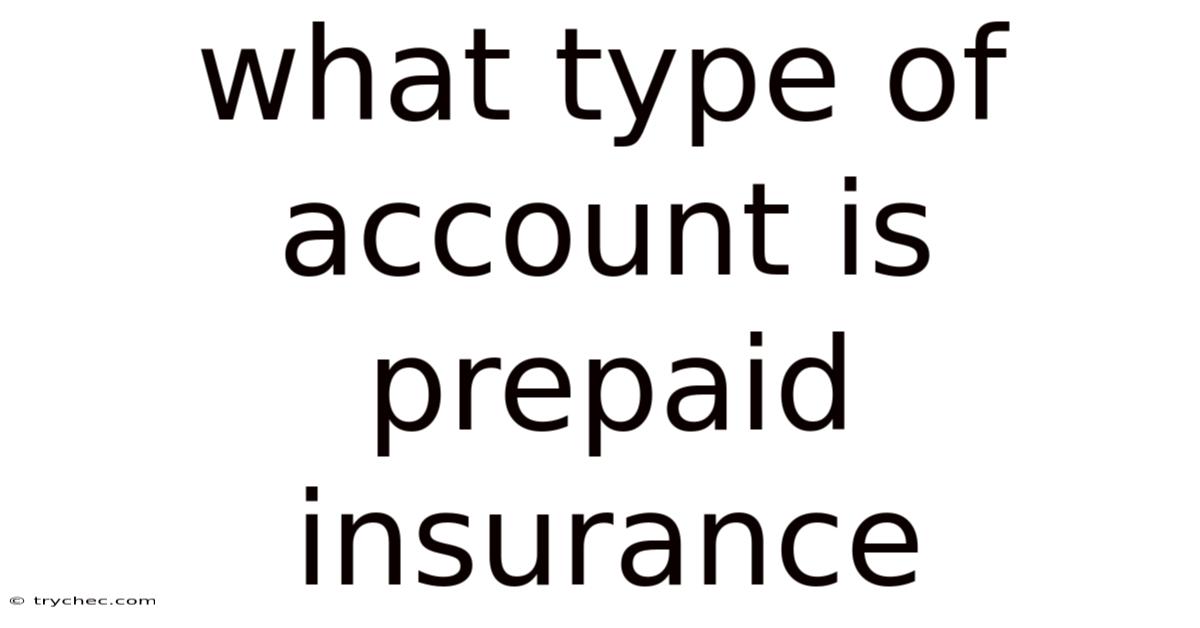 What Type Of Account Is Prepaid Insurance
