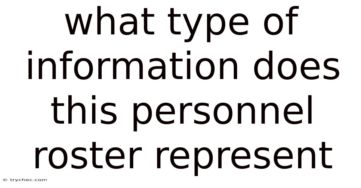 What Type Of Information Does This Personnel Roster Represent