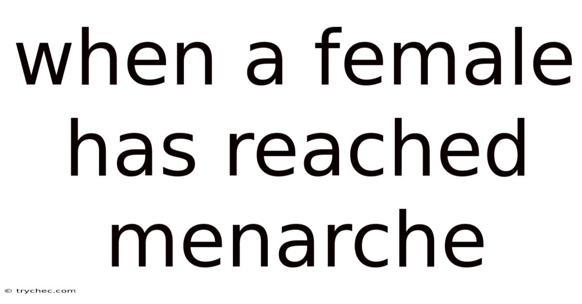 When A Female Has Reached Menarche