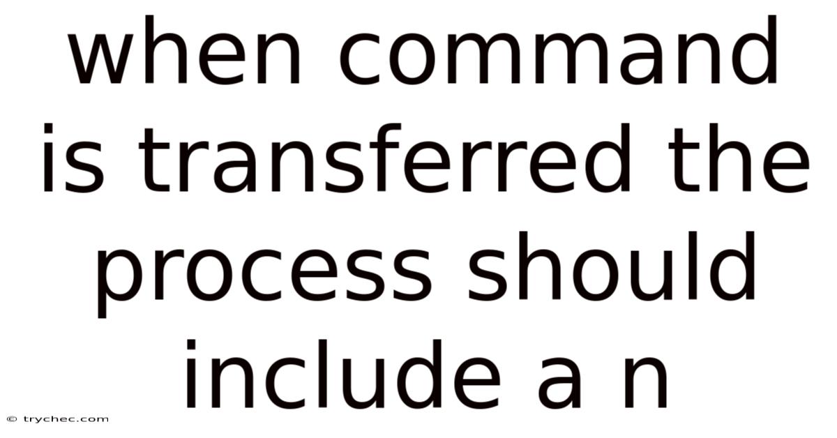 When Command Is Transferred The Process Should Include A N