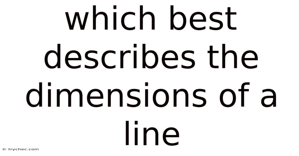 Which Best Describes The Dimensions Of A Line