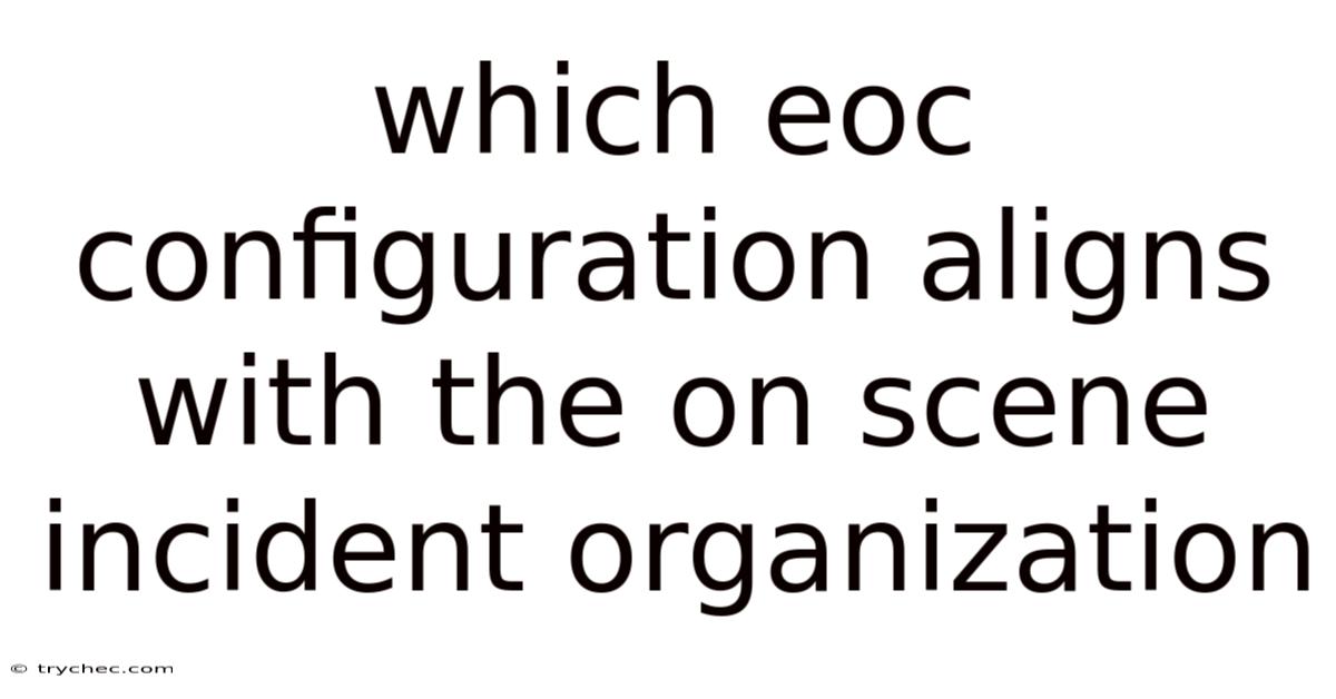 Which Eoc Configuration Aligns With The On Scene Incident Organization