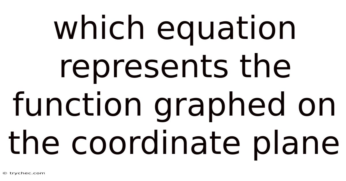 Which Equation Represents The Function Graphed On The Coordinate Plane