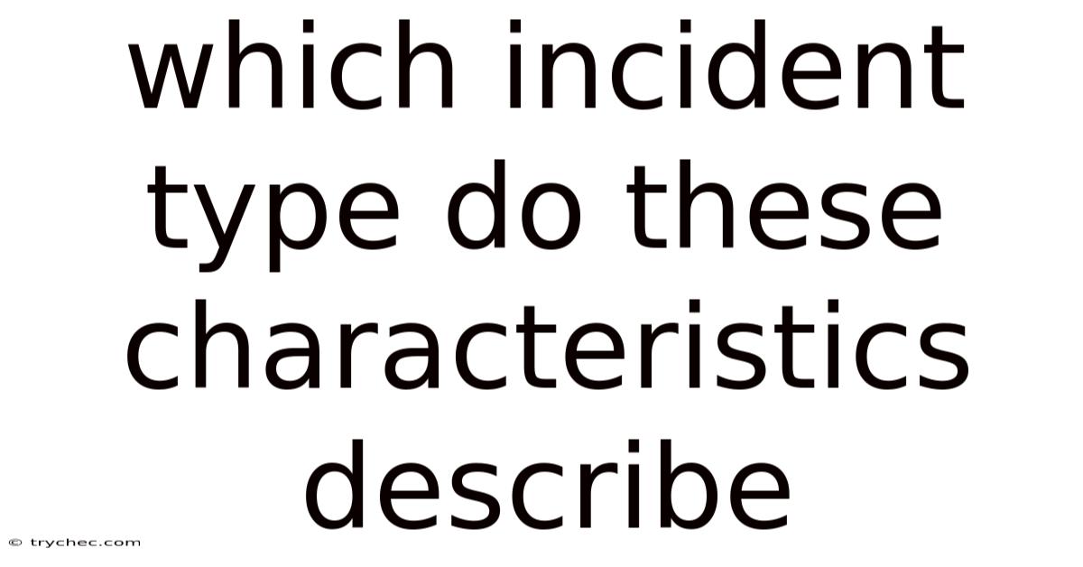 Which Incident Type Do These Characteristics Describe
