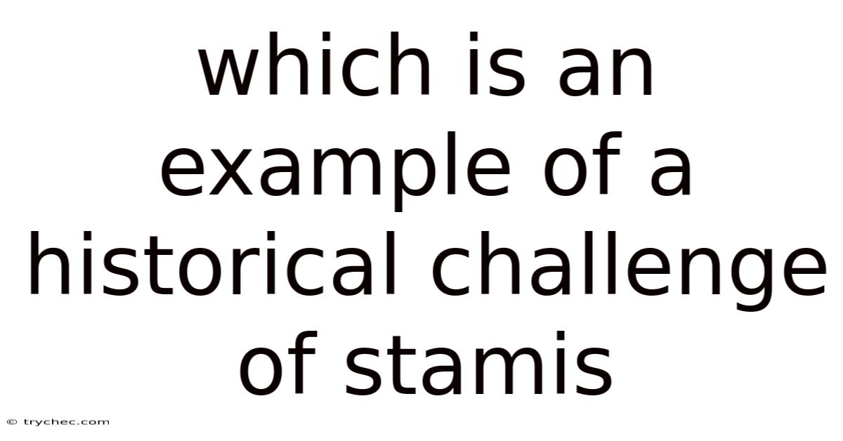 Which Is An Example Of A Historical Challenge Of Stamis