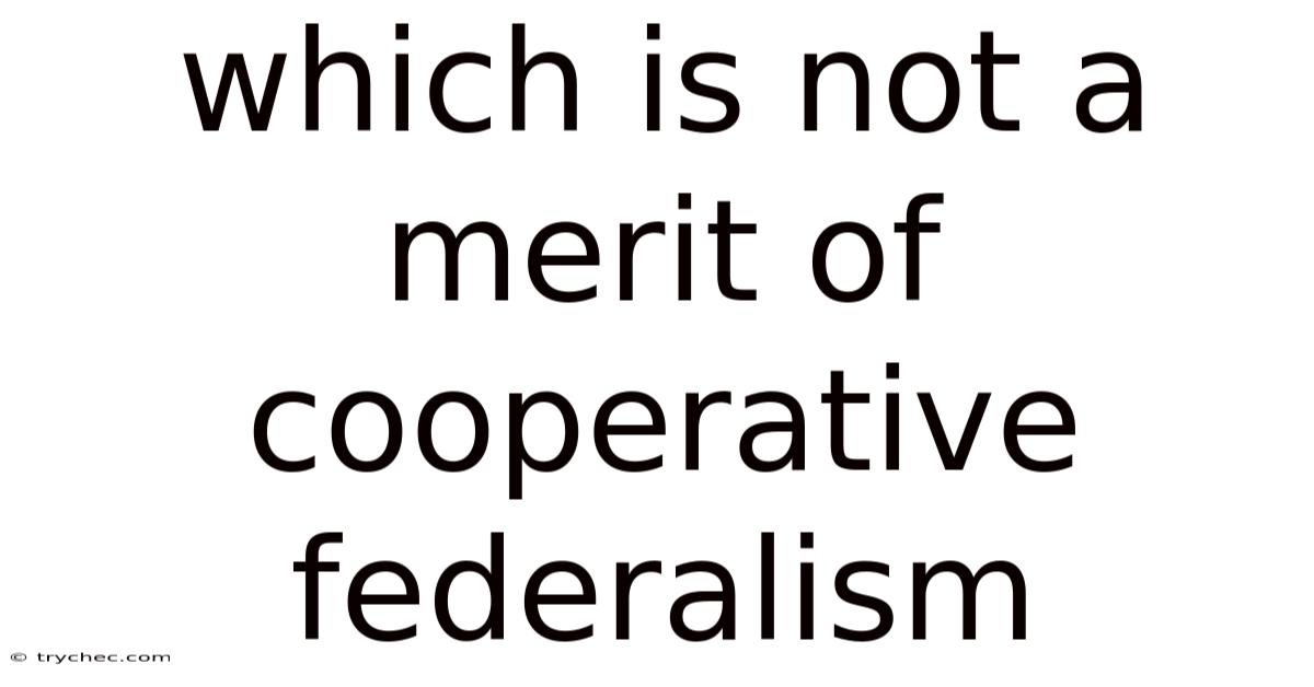 Which Is Not A Merit Of Cooperative Federalism
