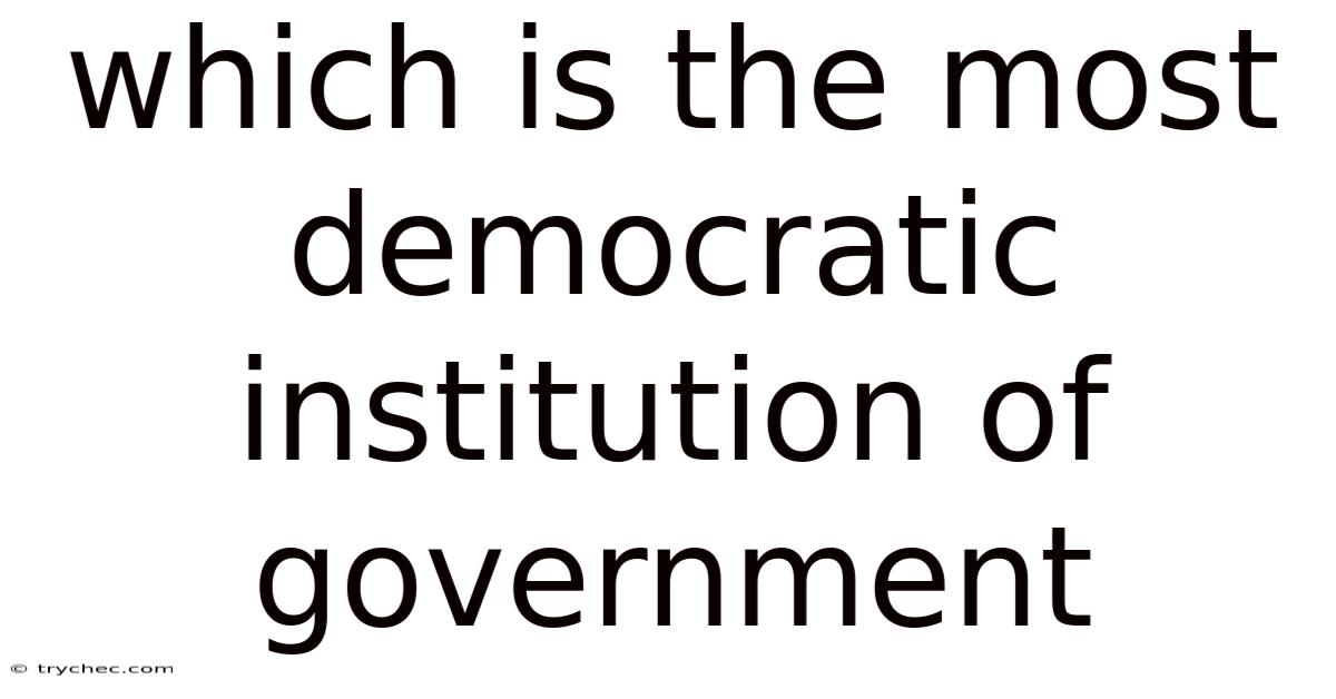 Which Is The Most Democratic Institution Of Government