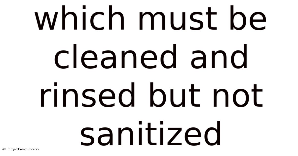 Which Must Be Cleaned And Rinsed But Not Sanitized