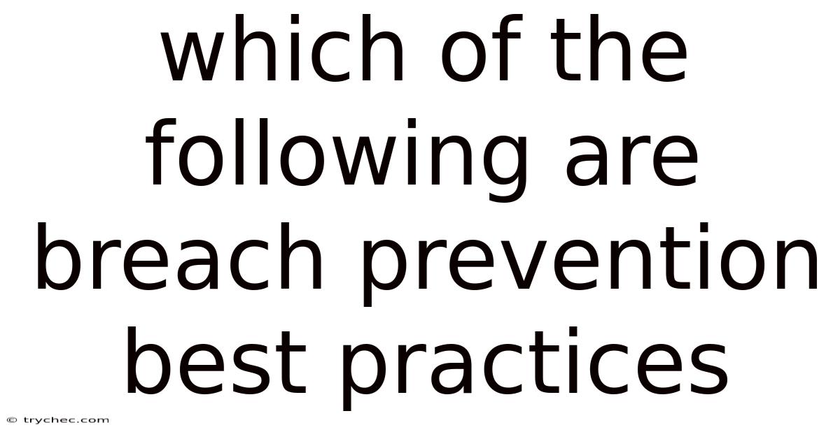Which Of The Following Are Breach Prevention Best Practices