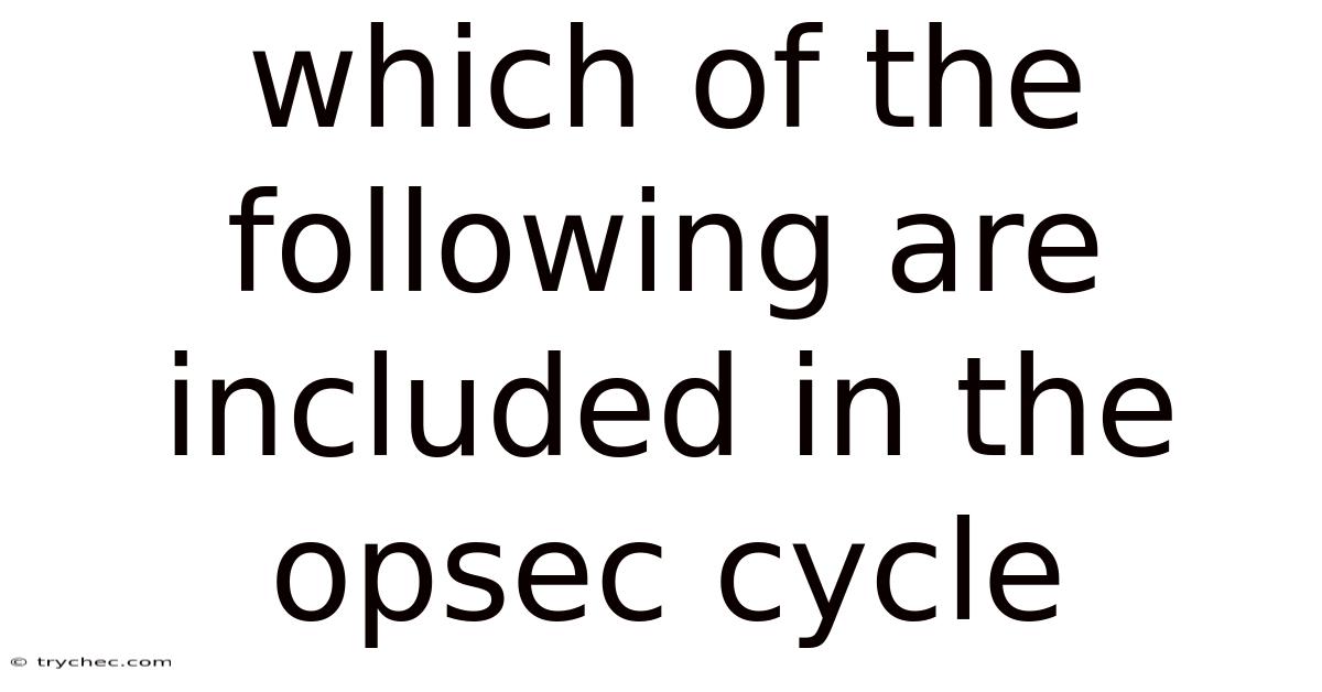 Which Of The Following Are Included In The Opsec Cycle