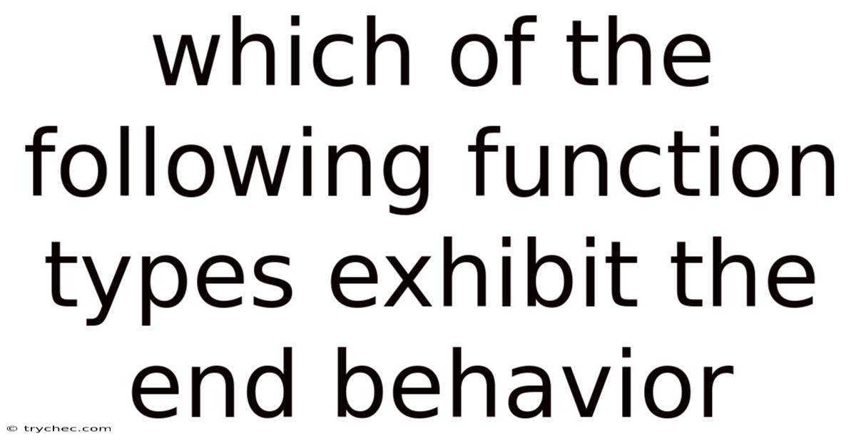 Which Of The Following Function Types Exhibit The End Behavior
