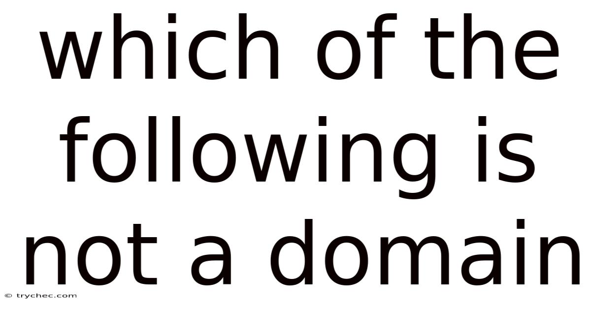 Which Of The Following Is Not A Domain