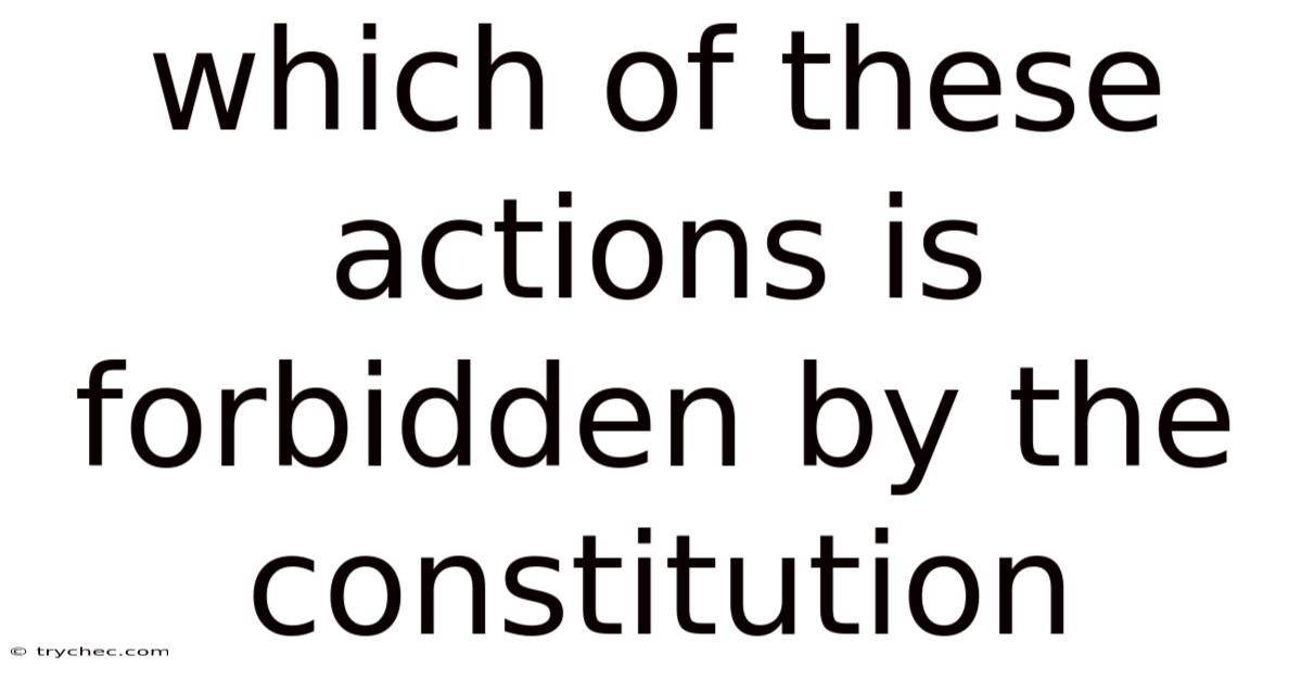 Which Of These Actions Is Forbidden By The Constitution