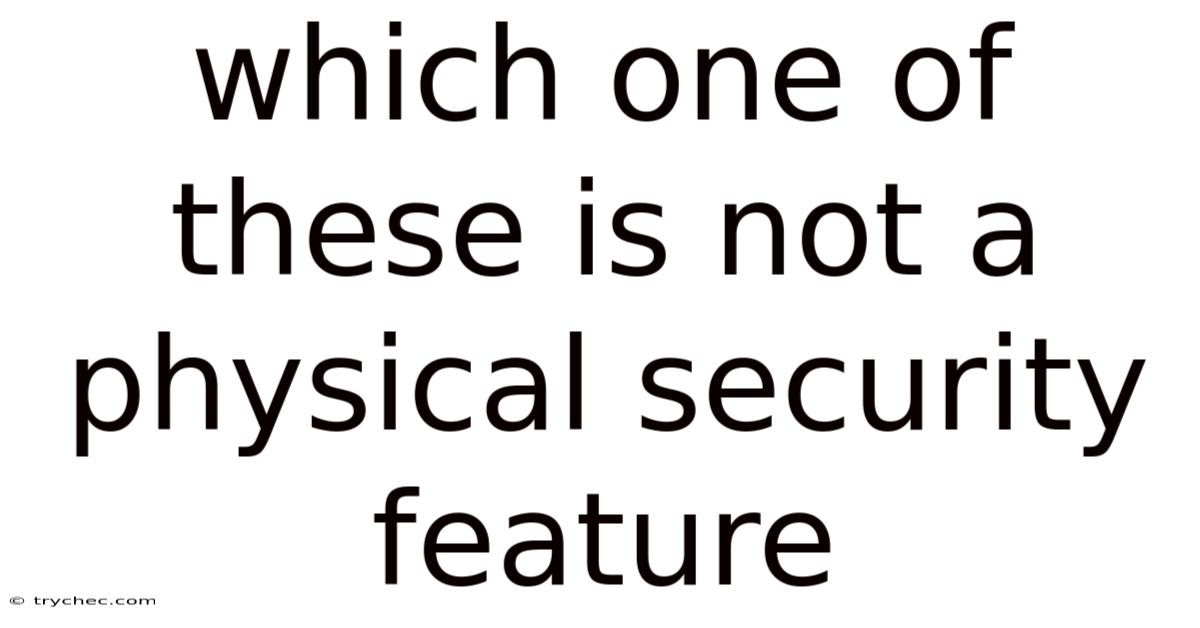Which One Of These Is Not A Physical Security Feature