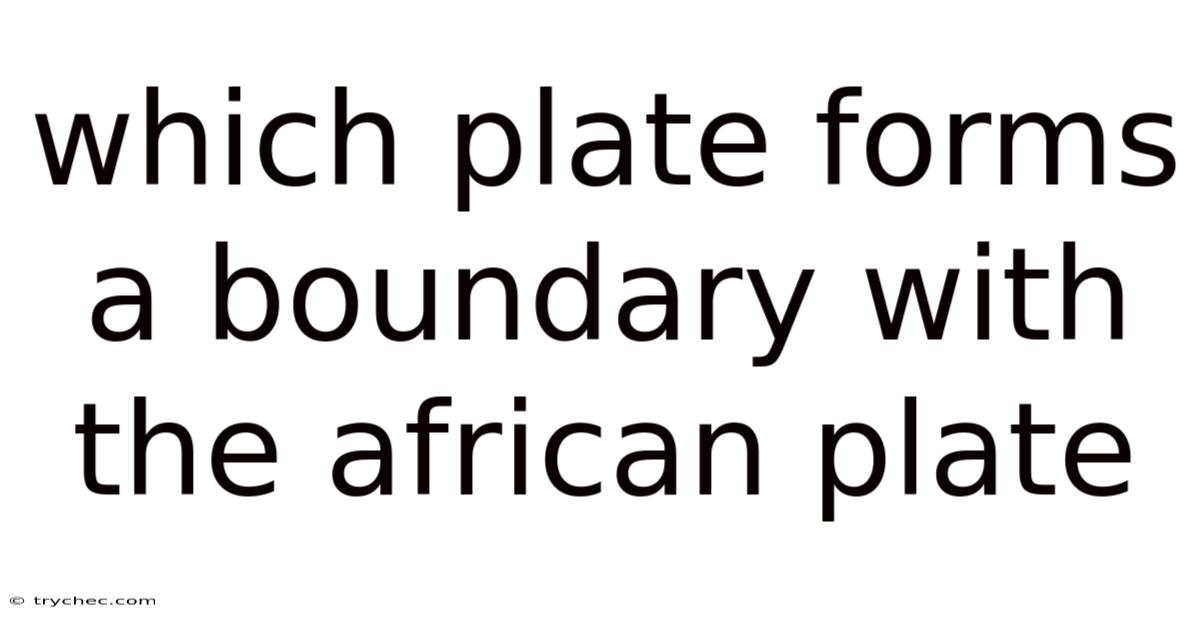 Which Plate Forms A Boundary With The African Plate