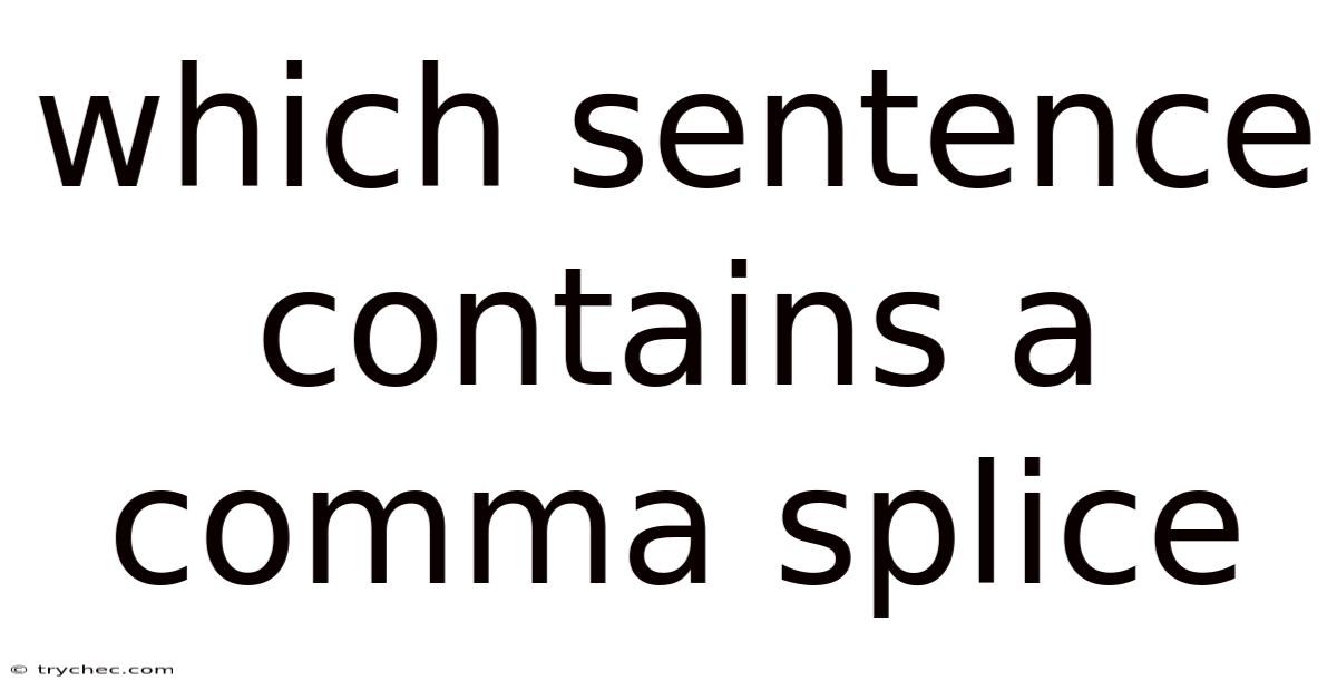 Which Sentence Contains A Comma Splice