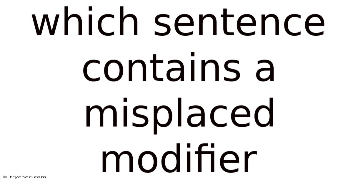 Which Sentence Contains A Misplaced Modifier