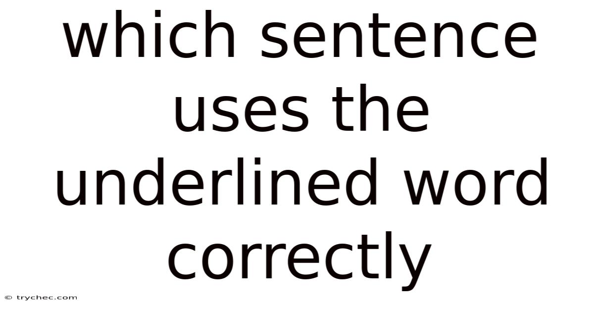 Which Sentence Uses The Underlined Word Correctly