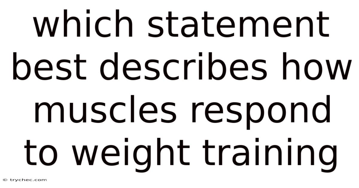Which Statement Best Describes How Muscles Respond To Weight Training