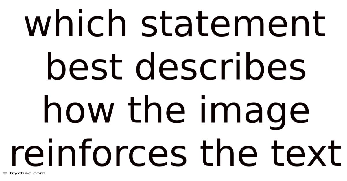 Which Statement Best Describes How The Image Reinforces The Text
