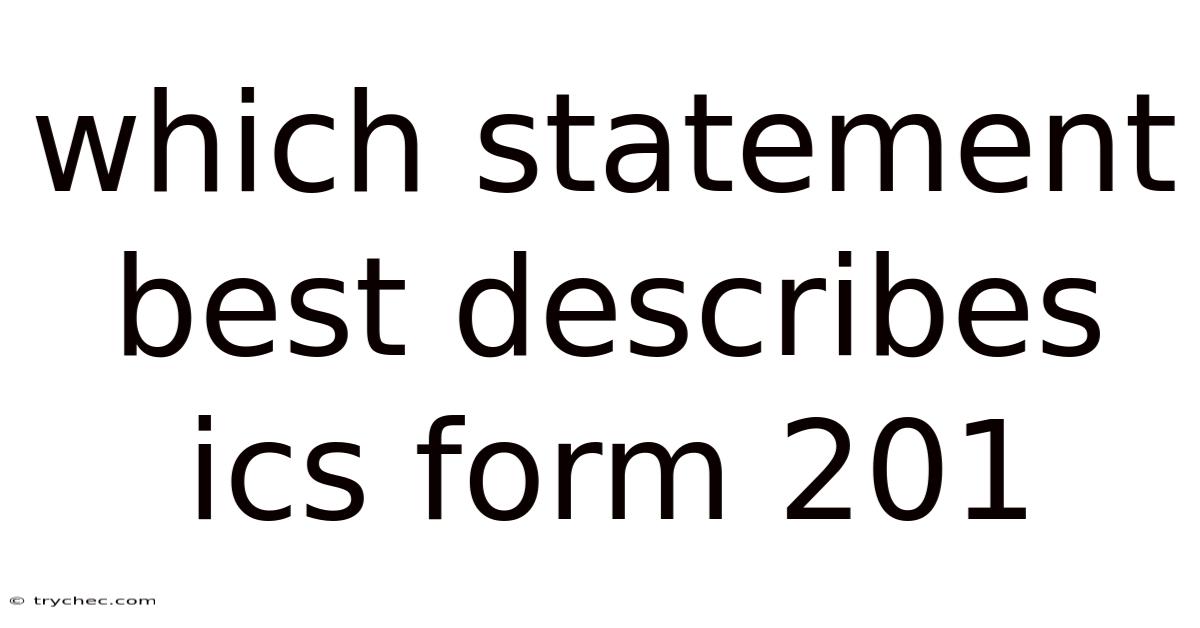 Which Statement Best Describes Ics Form 201