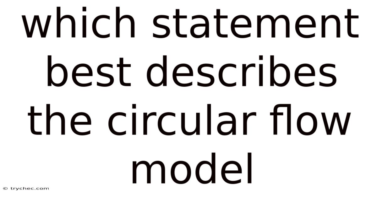 Which Statement Best Describes The Circular Flow Model