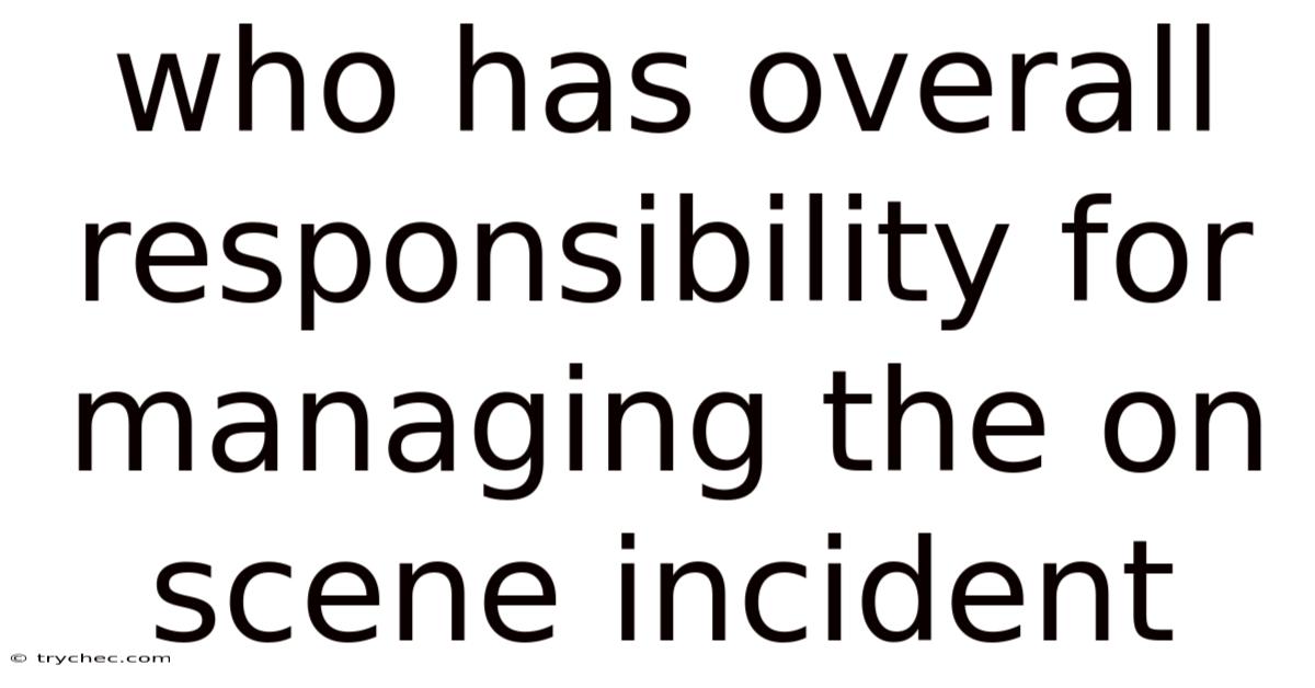 Who Has Overall Responsibility For Managing The On Scene Incident