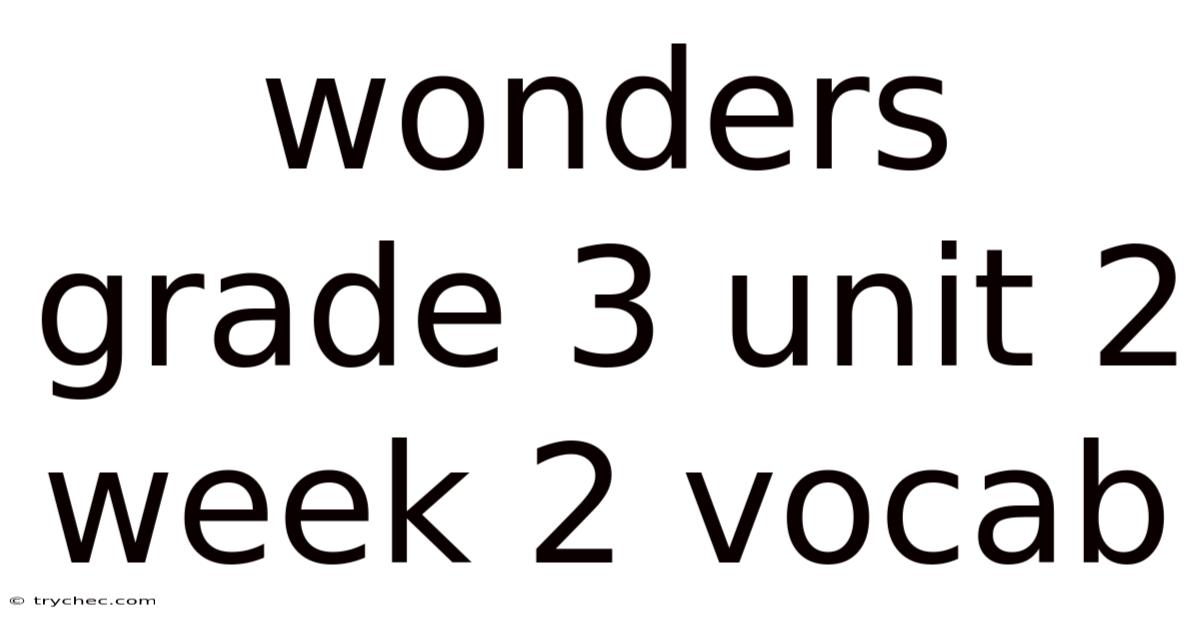 Wonders Grade 3 Unit 2 Week 2 Vocab