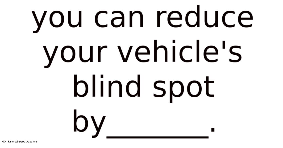 You Can Reduce Your Vehicle's Blind Spot By_______.