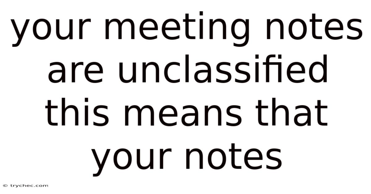 Your Meeting Notes Are Unclassified This Means That Your Notes
